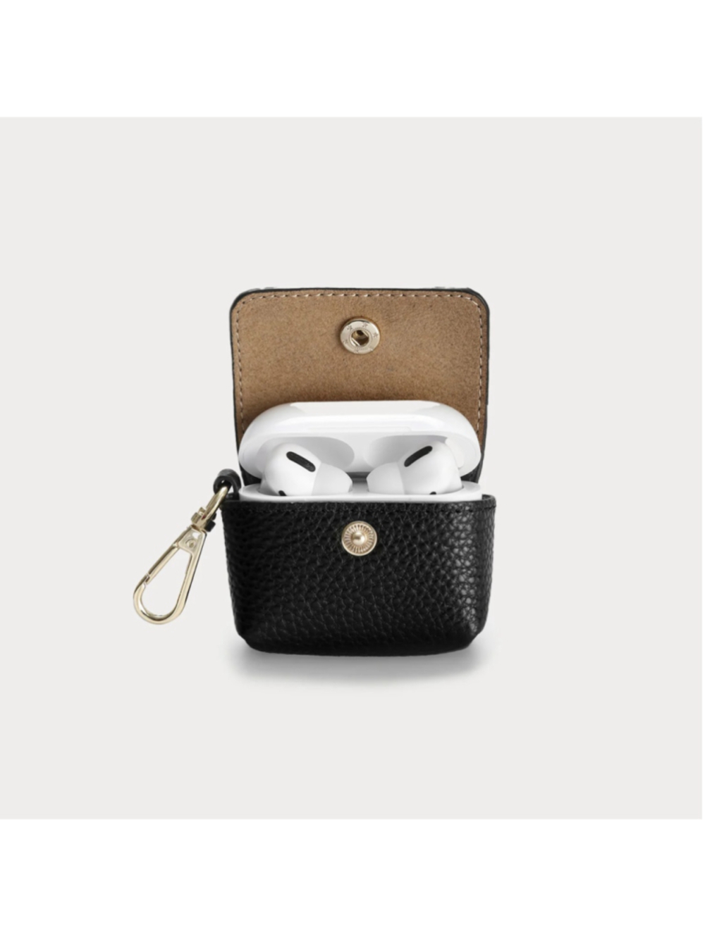 Bandolier Black Pebble Leather AirPods Clip-On Pouch